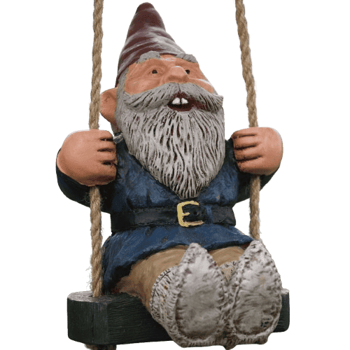 Gnome sur une balançoire